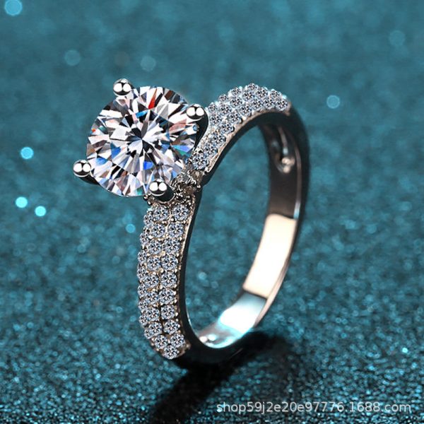 AZ002-J Classic Engagement Ring 18K White Gold VVS1 D Color 2 carat Moissanite Diamond Brilliant Originales Certificados for Women gift - Image 3