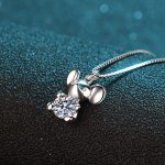 AZ105-X Platinum PT950 18K White Gold 0.5ct Moissanite Luxury Necklace Pendant for Women Jewelry Dainty Everyday Wear - Image 5