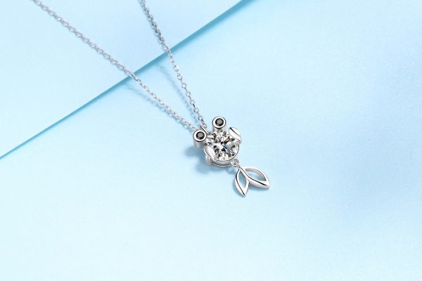 AZ106-X Luxury Platinum Pt950 cute fish Pendant for Women designer Moissanite Diamond Necklace birthday party Fine Jewelry girls Gift - Image 3