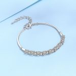 AZ376-S  Women Bracelet S925 Sterling Silver Row Diamond Bracelet 9 Stones D Color Moissanous Hand Chain Wedding Party Jewelry - Image 3