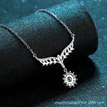 AZ032-X Fashion luxury 0.5 CT Classic Moissanite Angle Wing Sunflower Necklace Women s925 Sterling Silver Party Jewelry - Image 4