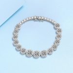 AZ670-S  D Color Moissanite Tennis Bracelet 925 Sterling Silver with White Gold Plated Shiny Bracelets Chian for Women with GRA - Image 3