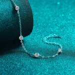 AZ896-S Daughter Platinum PT950 Bracelets Women Birthday Gift Moissanite Diamond 0.5ct Luxury Chain Valentine's Day Girl Fine Jewelry - Image 5