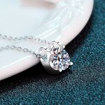 AZ040-X Luxury 0.8CT D Color Shiny Moissanite Diamond Pendant Chain for Women Party PT950 Platinum Necklace Engagement girl Fine Jewelry - Image 3