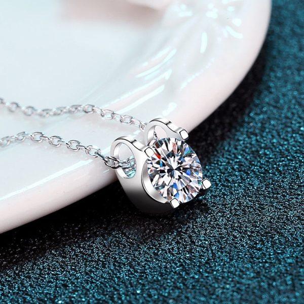 AZ040-X Luxury 0.8CT D Color Shiny Moissanite Diamond Pendant Chain for Women Party PT950 Platinum Necklace Engagement girl Fine Jewelry - Image 3
