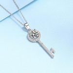 AZ200-X Luxury 18K White Gold & Platinum PT950 0.5ct/1ct Moissanite Pendant Necklaces for Women Timeless Solitaire Fine Jewelry - Image 3