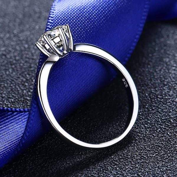 AZ020-J 925 Silver 0.8 Carat Moissanite Ring Fashion Sparkling Gorgeous Jewelry Gift Suitable for Wedding Party Mother's Day - Image 5