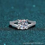 AZ037-J 925 Sterling Silver moissanite Rings women Shining crystal adjustable size Fashion party Couple Gifts engagement wedding Jewelry - Image 3
