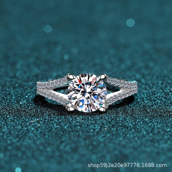 AZ037-J 925 Sterling Silver moissanite Rings women Shining crystal adjustable size Fashion party Couple Gifts engagement wedding Jewelry - Image 3