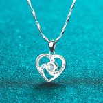 AZ216-X PT950 Female Heart-Shaped Lady Pendant Short Section Lockbone Chain Pendant Moissanite Diamond Necklace Factory Direct Wholesale - Image 4