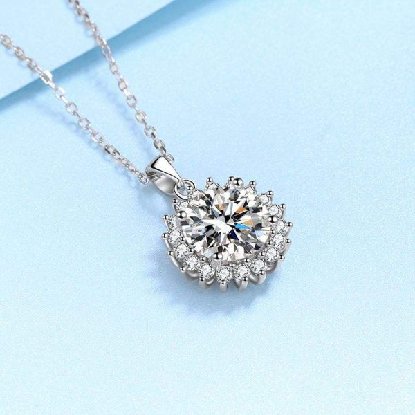 AZ276-X Designer Necklace for Women of PT950 Platinum with 0.5/1/2/3/5Ct Moissanite Diamond Shiny Pendant Fine Jewelry girl Gift daily - Image 3