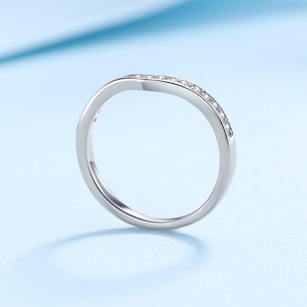AZ065-J  Classic 0.14CT D Color VVS1 Real Moissanite Ring S925 Sterling Silver Eternity Engagement Rings Wedding Band for Women - Image 3
