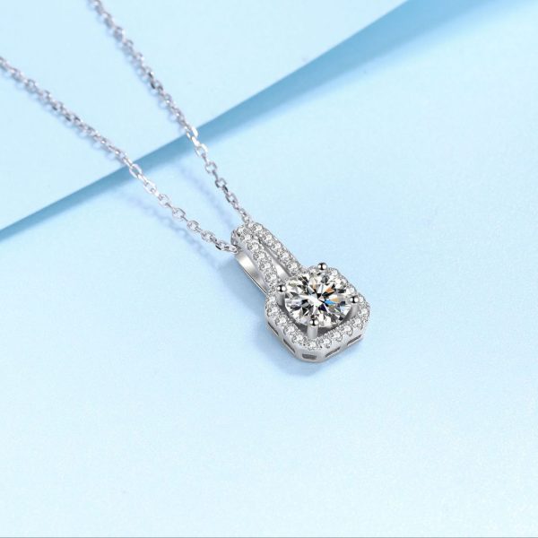 AZ045-X 2 Carat D Moissanite Drop Necklaces 18k Gold Plated Diamond Pendant Original Real 925 Silver Chain Fine Jewelry for Women - Image 3