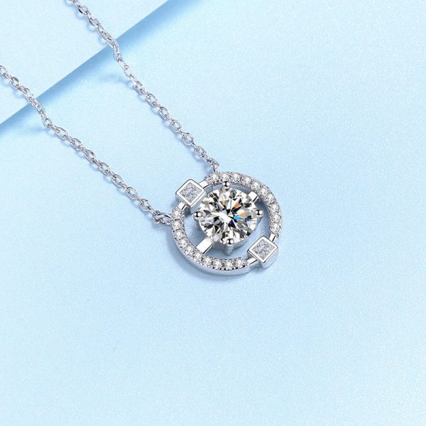 AZ443-X Designer Platinum Pt950 Necklace for Women Simple 1/2CT Moissanite Diamond Luxury Pendant Brilliant Birthday Gift Fine Jewelry - Image 3