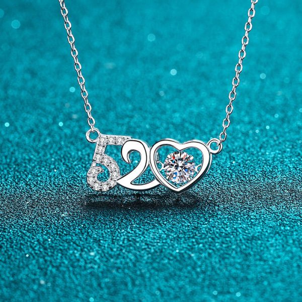 AZ445-X 18K White Gold Platinum PT950 0.5ct Moissanite Pendant Necklaces for Women Signature Twisted Chain Fine Jewelry - Image 3