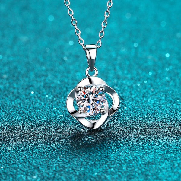 AZ460-X 18K White Gold Platinum PT950 1ct Moissanite Pendants Necklace for Women Jewelry Lightweight Everyday Pendant - Image 3