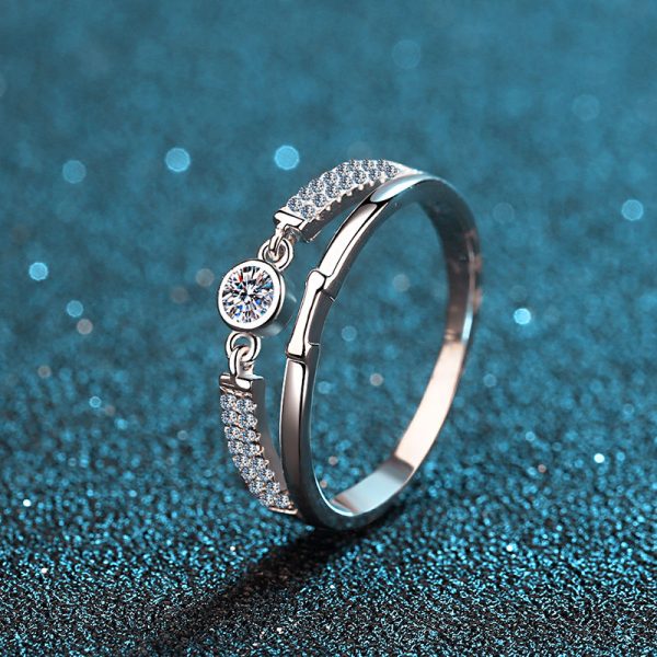 AZ133-J 0.1CT Moissanite Ring Moissanite Diamond Halo Engagement Ring 925 Sterling Silver Promise Wedding Band For Women - Image 5