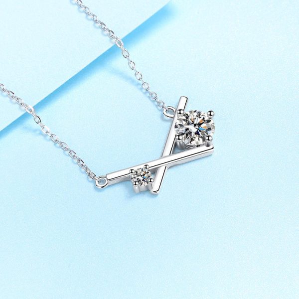 AZ466-X Fashion Luxury Trendy Classic Fresh Moissanite Simple Cross Necklace For Women Girl 925 Silver Party Charm Jewelry - Image 3