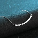 AZ055-X Flawless 18K White Gold Chain Wedding Fine Jewelry Certified Moissanite Diamond Simple Smile Necklace for Women Birthday Gift - Image 4