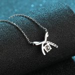 AZ057-X Store Moissanite Plata Sterling 925 Silver Four-clawed Bow Moissanite Pendant Necklace For Women Jewelry Gift - Image 3