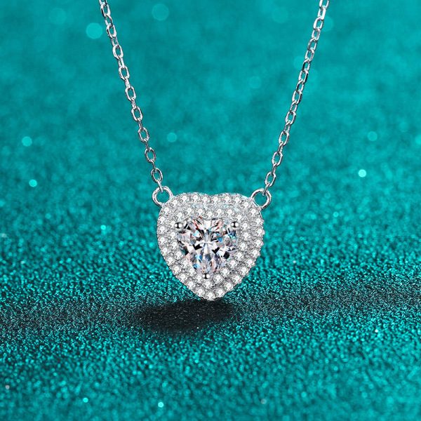 AZ649-X 18K White Gold Platinum PT950 1ct Moissanite Pendant for Women Necklace Semi-Customizable Design Jewelry - Image 3