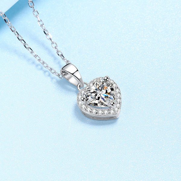 AZ652-X Lovers Heart 3ct Simulated Diamond Pendant Real 925 Sterling Silver Charm Party Wedding Pendants Necklace For Women Jewelry - Image 3