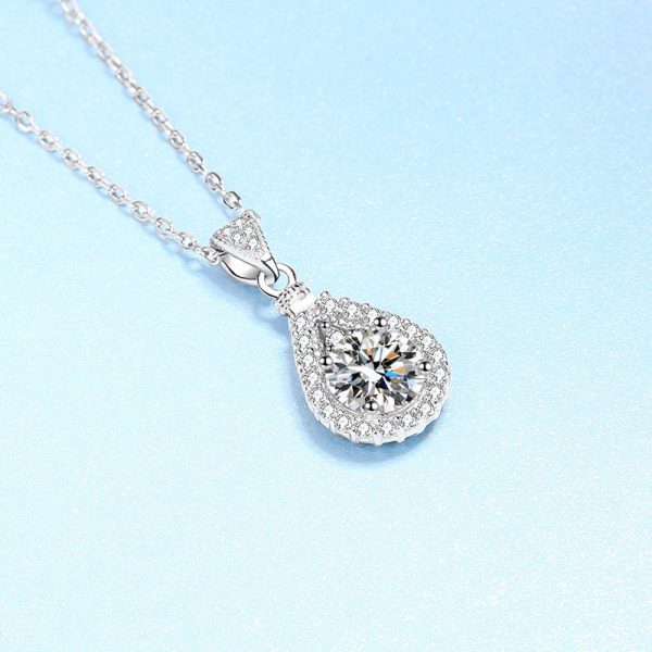 AZ669-X Fashion Trendy Luxury Classic Moissanite Diamond-set Waterdrop Necklace Women 925 Silver Party Charms Jewelry Gift - Image 3
