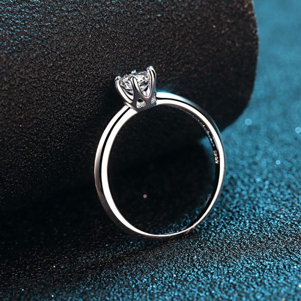 AZ135-J Jewelry Girlfriend 18K White Gold Arrogant Perfect Cut VVS1 D Color 0.5CT Moissanite Diamond Brilliant Gift for Women - Image 3