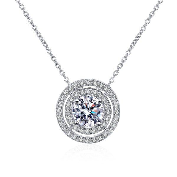 AZ735-X Brilliant Girl 18K White Gold Necklaces Women Birthday Gift 0.5/1/2ct Moissanite Diamond Pendant Wedding Girlfriend Fine Jewelry