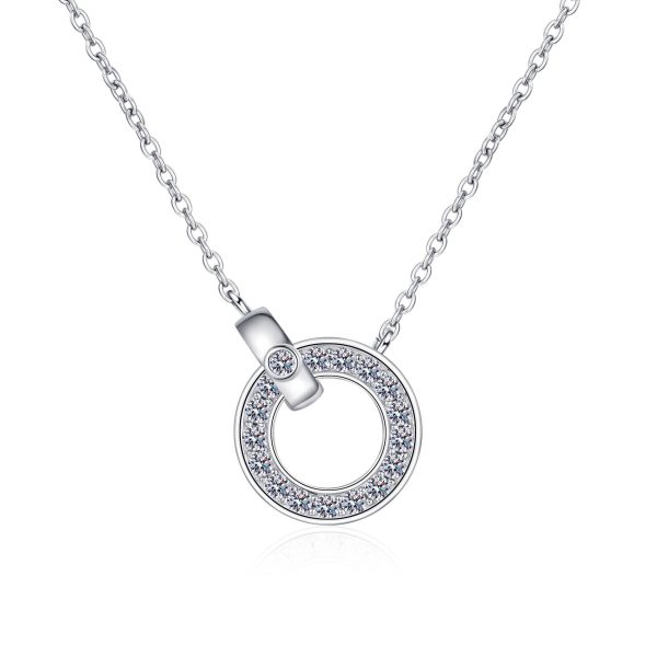 AZ756-X 18K White Gold Platinum PT950 0.45ct Moissanite Pendant for Women High Polished Fine Jewelry