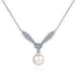 AZ794-X Fashion Luxury Classic Moissanite Diamond-set Pearl Letter V Windmill Necklace Women 925 Silver Party Jewelry Gift