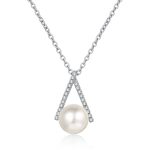 AZ845-X Fashion Luxury Classic Elegant Moissanite Diamond-set Pearl Letter V Necklaces For Women s925 Silver Party Jewelry