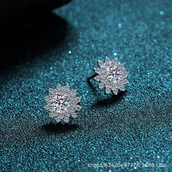 AZ033-E 925 Sterling Silver Earrings 1 Carat Moissanite Diamond Wrapped, Customizable Stars, Hand Picked Design - Image 3