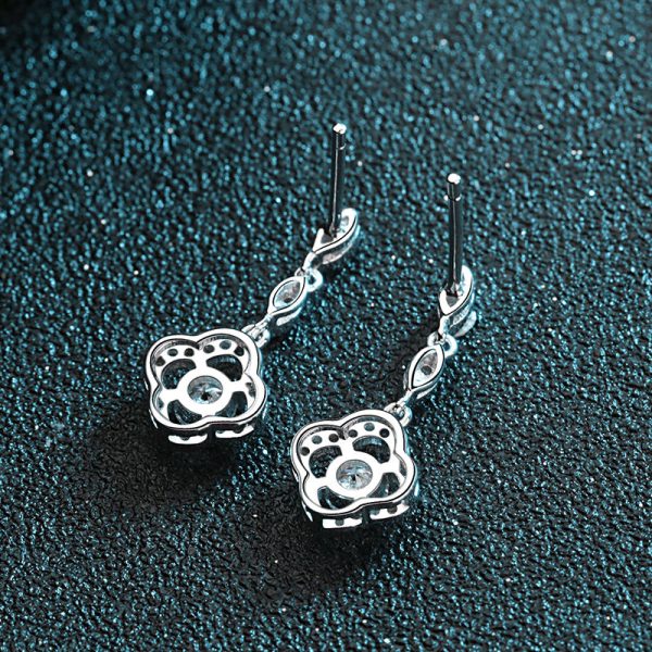 AZ095-E S925 Sterling Silver 0.6ct D Moissanite Diamond Pendant Earrings Women's Anniversary Jewelry - Image 3