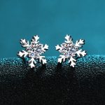 AZ108-E Test Passed Moissanite Stud Earrings Women Snowflake Earring 925 Sterling Silver Plated Rhodium Sparkly Fine Jewelry Gift - Image 3