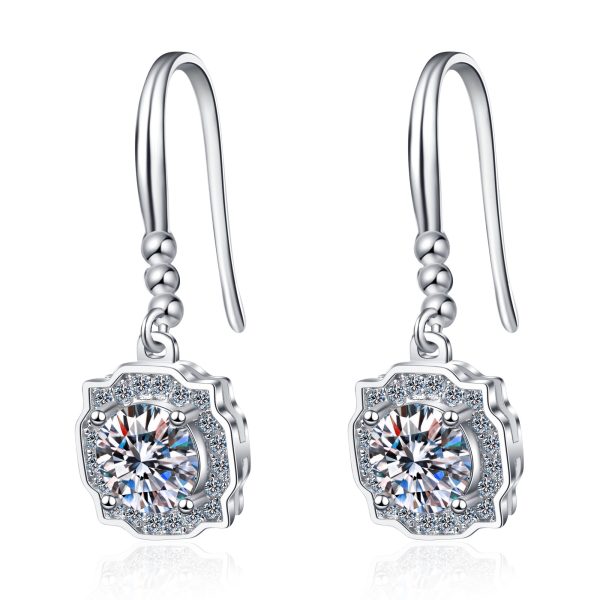 AZ180-E Fashionable Ladies Moissanite Earrings Silver Jewelry Cute Tiny Clear Moissanite Drop Earrings Gift for Girls