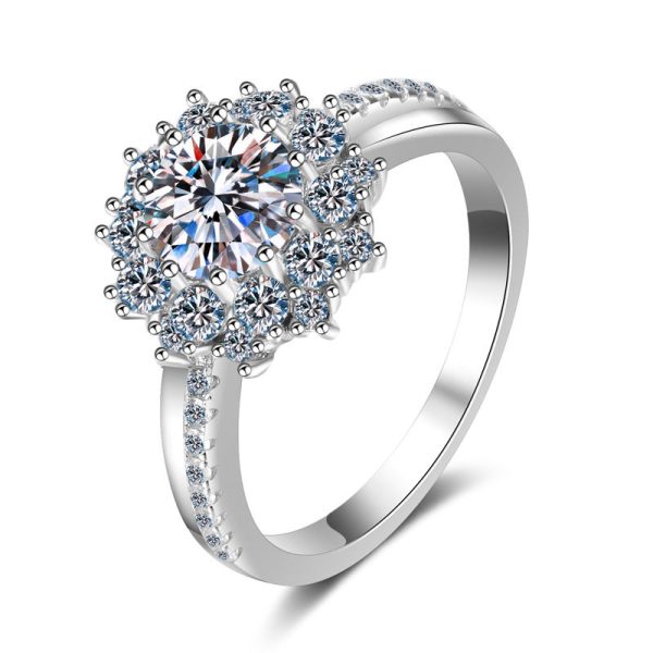 AZ001-J 3CT/10CT D Color Moissanite Ring For Women 100% 925 Sterling Silver AU750 Plated Engagement Wedding Bride Diamond Rings with GRA