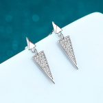 AZ429-E 0.19 ct Moissanite S925 Silver Stud Earrings for Women Plated Pt950 Triangular Full Inlay Lover Gift Ear Studs Jewelry Wholesale - Image 3
