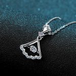AZ094-X 0.3ct Premium Moissanite Necklace S925 Sterling Silver Petal Pendant Lock Bone Jewelry Women's Luxury Niche GBA Free Gift Box - Image 3