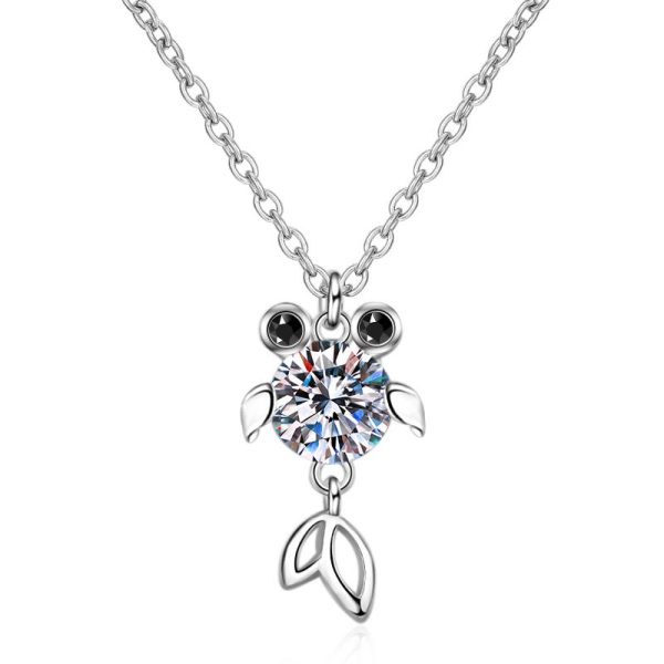 AZ106-X Luxury Platinum Pt950 cute fish Pendant for Women designer Moissanite Diamond Necklace birthday party Fine Jewelry girls Gift
