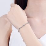 AZ111-S  3.5ct GBA Certified S925 Pure Silver Plated PT950 Gold Heart-to-Heart Moissanite Bracelet Noble Luxury Jewelry for Women Gift - Image 2