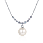 AZ519-X The same 925 sterling silver women diamond pearl necklace moissanite engagement simple necklace manufacturers customized