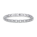 AZ717-S 3.5ct GBA Certified S925 Pure Silver Plated PT950 Gold Cluster Setting Moissanite Bracelet Luxury Premium Women Free Gift Box