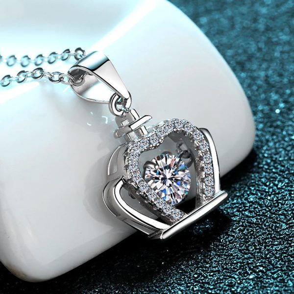 AZ027-X Luxury Platinum PT950 18K White Gold 0.5ct Moissanite Necklace for Women Pendant AAA+ Moissanite Quality Jewelry - Image 3