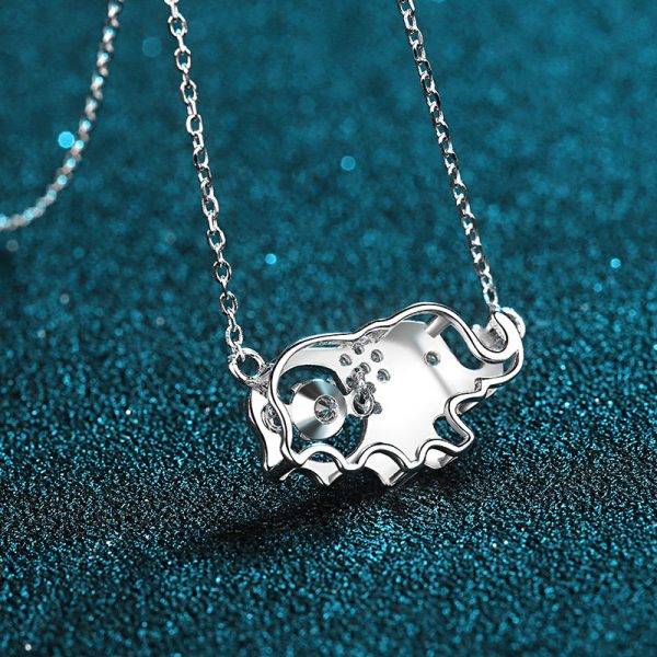 AZ140-X Platinum PT950 18K White Gold 0.5ct Moissanite Necklace Pendants for Women Jewelry AAA Moissanite Quality - Image 3