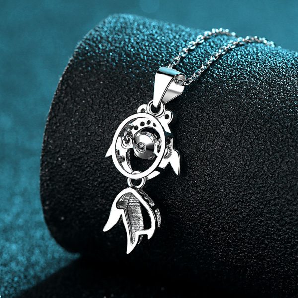AZ203-X Platinum PT950 18K White Gold 0.3ct Moissanite Fish Necklace Pendant for Women Anniversary Gift Idea Jewelry - Image 3