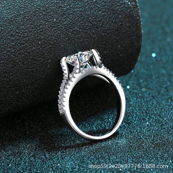 AZ037-J 925 Sterling Silver moissanite Rings women Shining crystal adjustable size Fashion party Couple Gifts engagement wedding Jewelry - Image 4