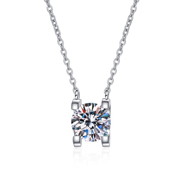 AZ204-X Luxury GRA 0.5/1/2CT D Color Shiny Moissanite Diamond Pendant Chain for Women PT950 Platinum Necklace Engagement Fine Jewelry