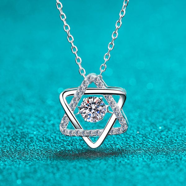 AZ213-X 14K White Gold Real GRA Moissanite Necklace For Women 925 Sterling Silver 0.5ct Lab Diamond Necklace Fine Jewelry - Image 5