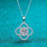 AZ221-X Fashion Trend Luxury Classic Moissanite Diamond-set 1ct Flower Necklace Women 925 Silver Party Charms Jewelry Gift - Image 5